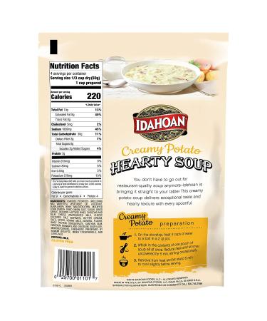 Idahoan Creamy Potato Hearty Soup - Gluten-Free, Real Idaho Potatoes - 7.1 oz Pouch (Pack of 8) - Buy Online on GoSupps.com