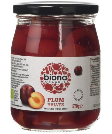Biona Organic Plum Halves In Rice Syrup Organic 570g