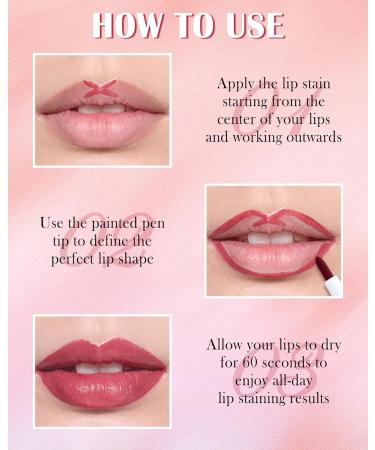 Buy Long-lasting Pink Lip Liner Stain Marker Pen | Waterproof Smudgeproof Lip Tint for Women | Quick Dry Lip Makeup - Buy Online on GoSupps.com
