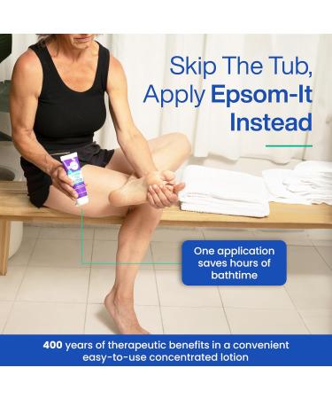 Epsom-It Calming Foot Lotion - Soothing Magnesium Cream for Sore Feet Ankles & Cracked Heels | 3.5oz Topical Epsom Salt Relief - Buy Online on GoSupps.com
