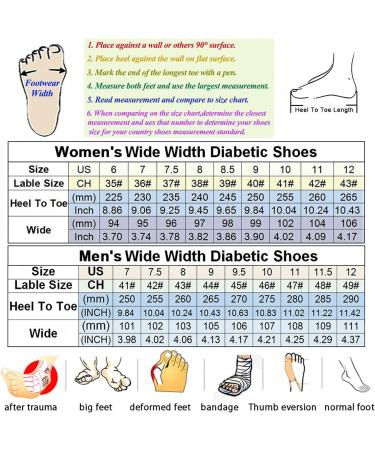 FZYUAN Diabetic Shoes for Elderly Swollen Feet - Extra Wide Memory Foam Sneakers for Women/Men - Easy On/Off Closed Toe Black - Size 12 Women/Size 9 Men - Buy Online on GoSupps.com