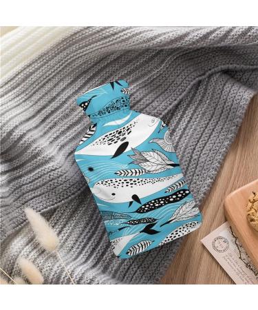 Hot Water Bottle with Lid - Unicorn Fish Rubber Therapy Bag for Pain Relief Cramps & Foot Warmer - Buy Online on GoSupps.com