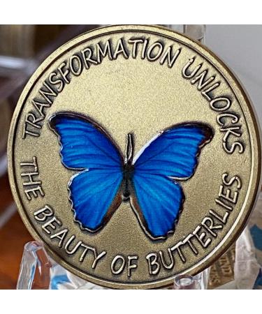 Transform Your Space with the Blue Serenity Prayer Medallion - Unlock the Beauty of Butterflies - Buy Online on GoSupps.com