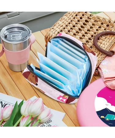 Shop Cute Sausage Dog Women's Tampon Storage Bags | Multi-Pocket Menstrual Bags - International Shipping - Buy Online on GoSupps.com