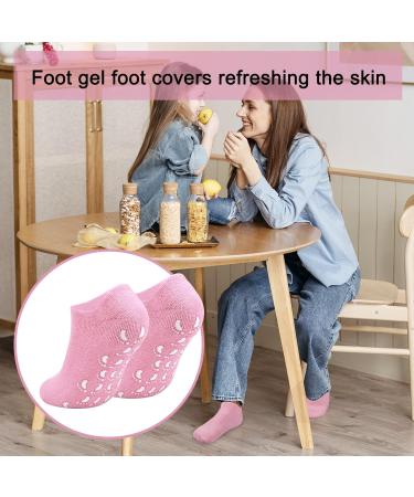Moisturizing Gel Socks - 2 Pairs with Vitamin Infusion for Dry Skin Repair | Black & Pink Spa Socks - Buy Online on GoSupps.com
