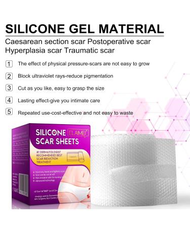 Silicone Scar Sheet for Surgery, Injury, Burns, C-Section - Softens, Flattens Scars - Safe & Painless Removal - 1.6x60 Inch - Buy Online on GoSupps.com