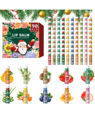 Moisturizing Lip Balm 90 Softening Sticks - Lip Balm Sticks - for Women and Men Daily Routine Travel Outdoors Workplace Evening Date