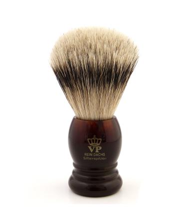 Royal VP Premium shaving brush in finest quality with silvertip badger - synthetic resin handle tortoiseshell