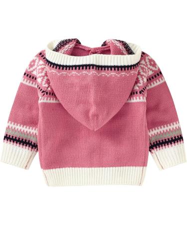 North Edge Baby Hooded Sweater | Newborn Infant Girl Boy Coat | Lightweight Knit Jacket 12-18 Months (Pink) - Buy Online on GoSupps.com