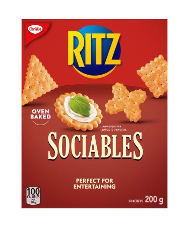 Christie Ritz Sociables Crackers, 200g//7.1oz, (Imported from Canada)
