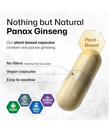 BIO KRAUTER Korean Red Ginseng Capsules - 1600 mg Strength - 100 Count - Korean Panax Ginseng Supplement - Vegan Immune Supplement 100 Count (Pack of 1) - Buy Online on GoSupps.com