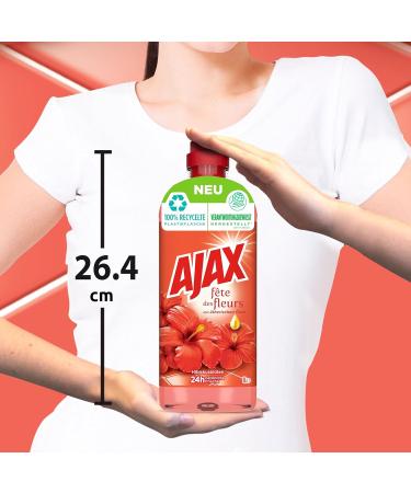 Ajax All-Purpose Cleaner Hibiscus Flower - 12 x 1L Multi-Surface Essential Oil Cleaner for International Shipping - Buy Online on GoSupps.com
