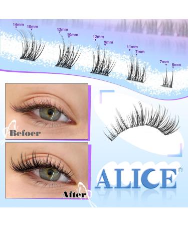 ALICE Self Adhesive Lash Clusters - Natural Reusable Eyelashes | No Glue Needed | 132pcs C Curl Press-On Lashes with Tweezers - DIY Lash Extensions - Buy Online on GoSupps.com