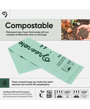 Green Elephant Small Compost Bags - 1.6 Gallon Biodegradable Trash Bags for Kitchen Compost Bin (2 Pack) - Buy Online on GoSupps.com