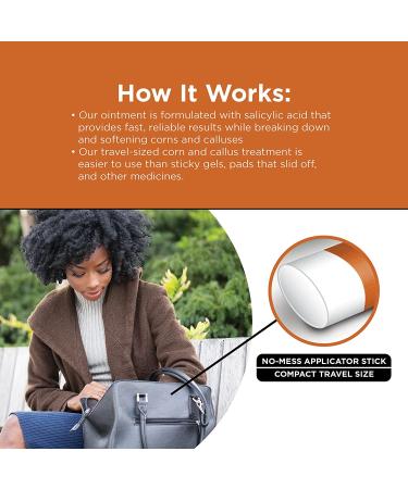 Restorz Corn and Callus Remover Stick with Salicylic Acid | Gentle & Fast-Acting Treatment for Skin Hands Feet Toes | Portable & Travel Size Ointment Applicator (1 Pack) - Buy Online on GoSupps.com