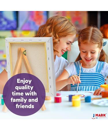 J MARK Mini Canvas Acrylic Painting Kit with Wood Easel - Complete Set with Canvases, Paint, Brushes & More - Buy Online on GoSupps.com