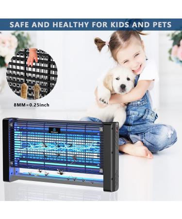 Homesuit Indoor Bug Zapper 20W Electric Mosquito Moth Wasp Insect Fly Trap Light | 3000V Powerful Bug Lamp for Home & Office | Includes 2 Replacement Bulbs - Black - Buy Online on GoSupps.com