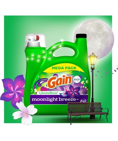 Gain Aroma Boost Liquid Laundry Detergent - Moonlight Breeze 107 Loads 154 Fl Oz HE Compatible with Febreze & Oxi - International Shipping Available - Buy Online on GoSupps.com