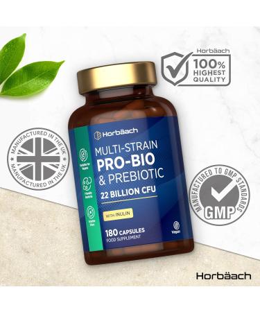 Horbaach MultiStrain ProBio and Prebiotic 22B 180 Capsules Probiotics and Prebiotic Supplement 3 Months Delivery Horbach - Buy Online on GoSupps.com