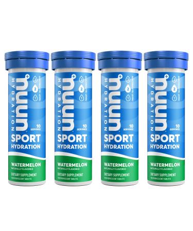 Nuun Sport: Electrolyte Drink Tablets, Watermelon,10 Count (Pack of 4)