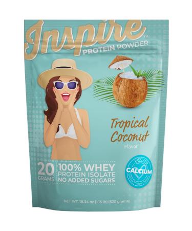 Bariatric Eating Inspire Tropical Coconut 20g Whey Protein Isolate Powder with Calcium