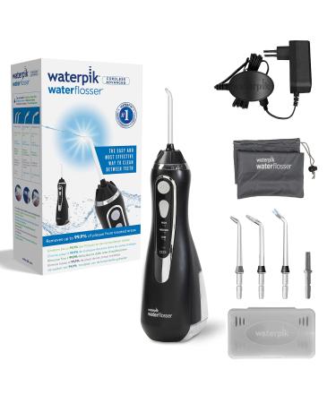Waterpik Cordless Advanced Waterflosser cordless oral irrigator with 4 attachments pressure range from 3.1 to 5.2 adjustable via 3 pressure settings with induction charging system black (WP-562EU) 1 pack - Buy Online on GoSupps.com