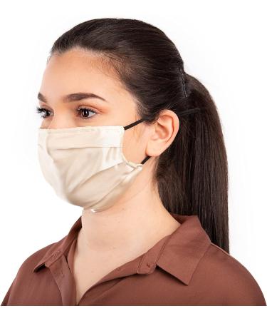 HABAC STUDIO Pack of 5 Satin Silk Face Masks Reusable Cover Bandana Balaclavas Face Masks Washable UK Black Face Mask with Nose Wire Pleated Face Mask for Women Men Adjustable. Nudes - Buy Online on GoSupps.com
