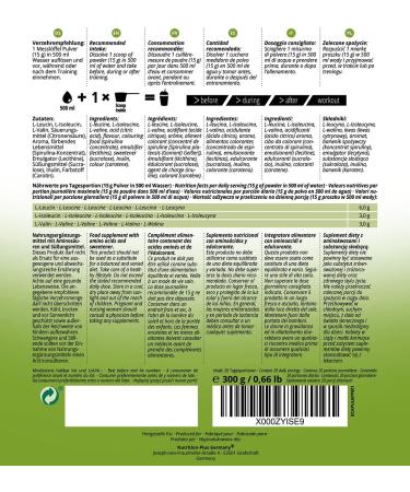 Buy Vegan BCAA Powder Green Apple - High-Dose Amino Acids Complex Supplement (300g) - Instant Powder for Optimal Performance - Buy Online on GoSupps.com