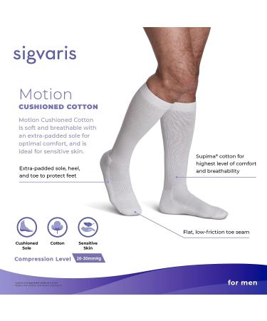 Sigvaris Men's Motion Cushioned Cotton 360 Calf-High Socks 20-30mmHg - Buy Online on GoSupps.com