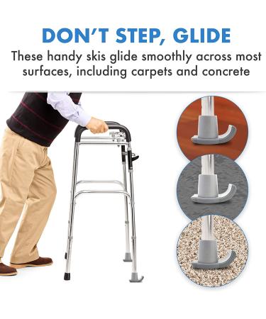 Pivit Ski Glides for Folding Medical Walkers | Pack of 2 | Smooth & Durable Replacement Feet for Seniors | Heavy Duty Cap Sliders Last Longer - Buy Online on GoSupps.com