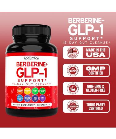 GLP-1 Supplement for Women & Men (30 Count) GLP1 Berberine 15 Day Gut Cleanse Detox & Cleanse Metabolism Support with Ceylon Cinnamon Senna Leaf & More - Third Party Tested Vegan Safe - USA Made - Buy Online on GoSupps.com