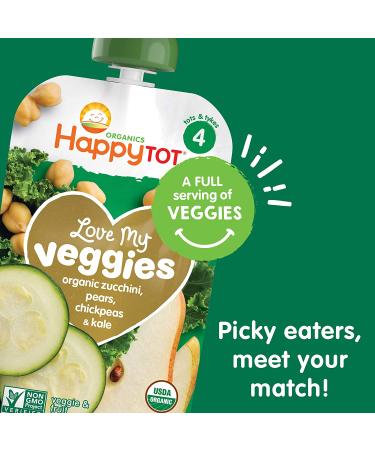 Happy Family Organics Love My Veggies - Organic Zucchini Pears Chickpeas & Kale 4.22 oz - Buy Online on GoSupps.com