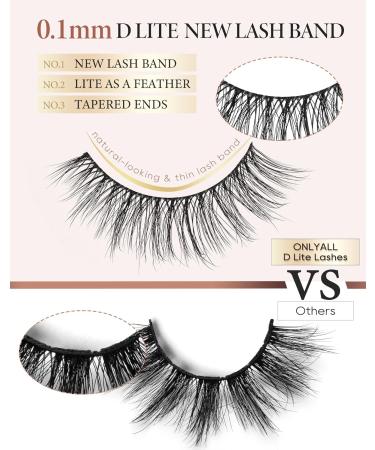 Buy Onlyall Natural Wispy False Eyelashes | 7 Pairs Soft Fluffy D-K06 for a Natural Look - International Shipping Available - Buy Online on GoSupps.com