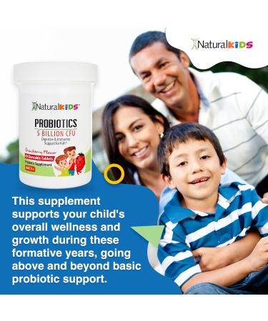 Probiotics for Kids Digestive Health Immune Support & Kids Gut Health Supplements with 5 Billion CFU for Children Age 3 Up - Strawberry Flavor 60 Chewable Probiotic Tablets Kids Probiotics - Buy Online on GoSupps.com