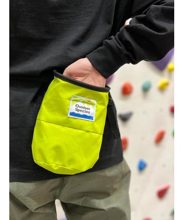 Outdoor Species Chalk Bag for Rock Climbing & Bouldering - Adjustable Belt, Zippered Pocket, Drawstring - Climbing Gear & Gift - Buy Online on GoSupps.com