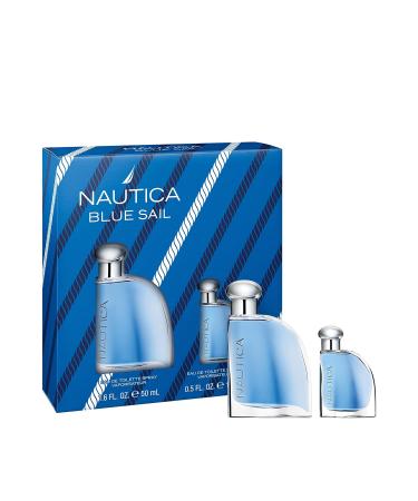 Nautica Blue Sail 2 piece Gift Set for Men - 1.6oz Eau De Toilette Spray + 0.5 oz Eau De Toilette Spray Modern 2.1 Fl Oz (Pack of 1) - Buy Online on GoSupps.com