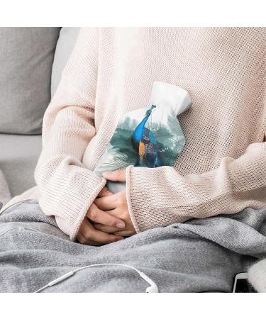 Blue Peacock Hot Water Bottle with Plush Cover - Hand Warmer for Adults & Children | 26.5x15.3cm - Shop Internationally! - Buy Online on GoSupps.com
