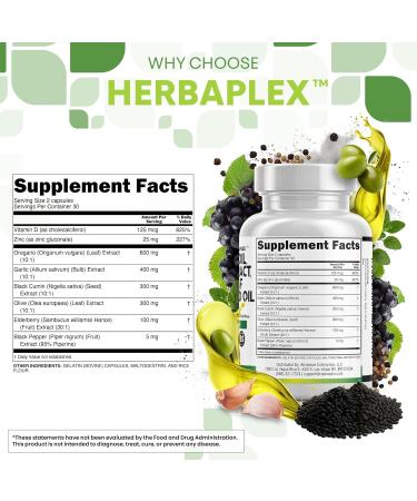 Clean Nutraceuticals Oregano Oil Garlic Extract Olive Leaf Black Seed Oil - Immune Support & Digestive Health Supplement for Women and Men with Vitamin D3 & Zinc - 3Pack - Buy Online on GoSupps.com