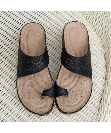 EEUK Women's Arch Support Orthotic Sandals - Black, Size 39 EU | Comfortable Platform Wedge & Flip Flops for Dressy/Casual Summer - Buy Online on GoSupps.com