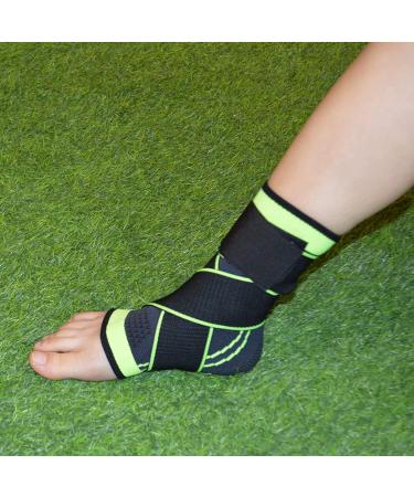 Adjustable Compression Ankle Brace for Men & Women - Large Green 1 | Stabilizes Ligaments, Eases Swelling - Sports Protection - Buy Online on GoSupps.com