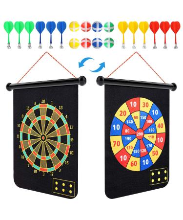 Magnetic Dart Board with Magnetic Darts Kids Adult Safe Dart Board Set for Boys Girls Easy Hanging Classic Dart Board Toys Indoor Outdoors Party Games 21 PCS