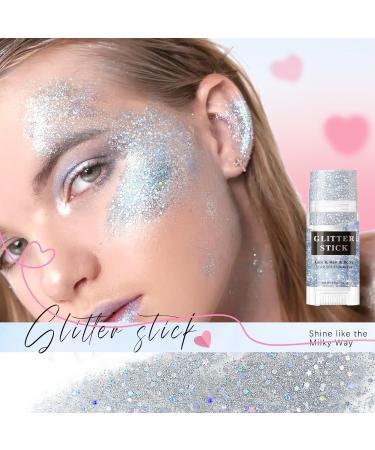 Silver Body Glitter Stick - Holographic Chunky Gel for Concerts Festivals & Parties | Sparkling Mermaid Makeup Accessories - Buy Online on GoSupps.com