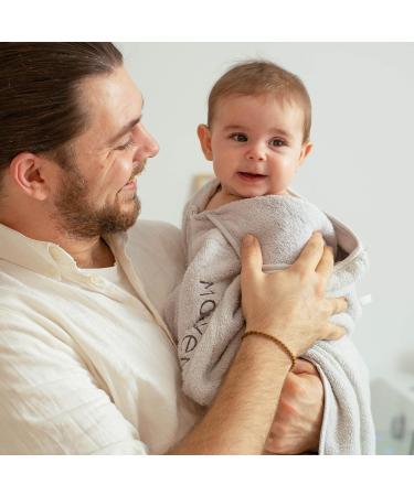 Mabyen Baby Hooded Bathrobe - 100% Organic Cotton Baby Poncho in Light Grey | Eco-Friendly One Size International Shipping - Buy Online on GoSupps.com