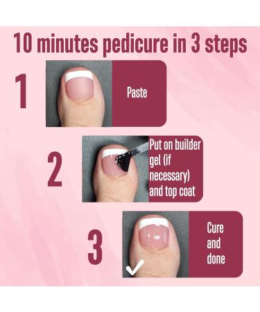 NOVO OVO Soft Gel Toe Nail Tips - Berry Pink French Extensions | 360Pcs False Nails Set with Primer & Base Coat | DIY Full Cover Matte Toenails - 15 Sizes - Buy Online on GoSupps.com