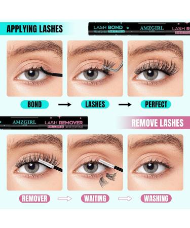 Lash Bond and remover Lash Cluster Glue Long Lasting Strong Hold Waterproof for DIY Lash Extensions at Home by AMZGlRL(5ML+5ML) Lash bond and remover-10ml - Buy Online on GoSupps.com