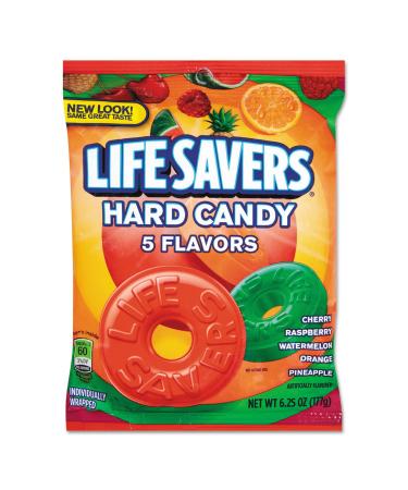 Original Five Flavors Hard Candy Individually Wrapped 6.25oz Bag Sold as 1 Each
