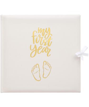 Baby's My First Year Record Log Book to Commemorate Birth Through Their First Year on Earth - White