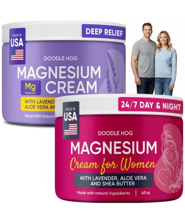 DOODLE HOG Lavender Lotion with Calendula Aloe Vera Shea Butter- Topical Magnesium Cream for Sleep - USA Made