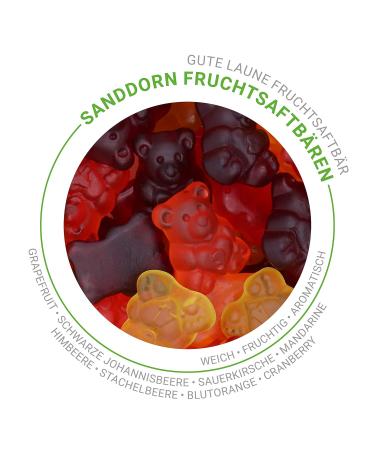 Naschlabor x Good Mood Sea Buckthorn Fruit Juice Bear | 20% Pure Juice | Gluten & Lactose-Free | 150g Pack | No Artificial Dyes or Flavors - Buy Online on GoSupps.com
