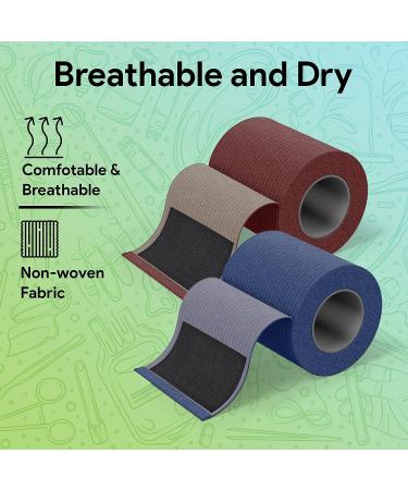 Elastic Bandage Wrap for Wounds - 3 x 180 Compression Medical Wrap (2 Pack) - Breathable Self-Closure Bandages for Sprains on Foot, Leg, Arm, Body - Blue & Burgundy - Buy Online on GoSupps.com